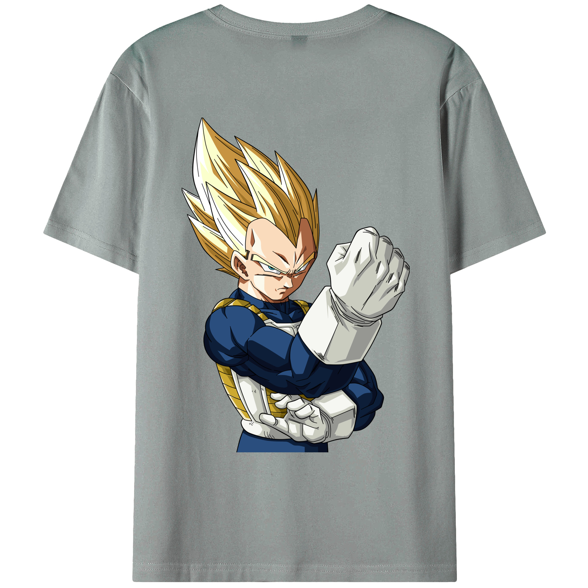 （画像用） ドラゴンボール ベジータ四世（Bejīta Yonsei）DRAGON BALL Vegeta IV 綿100％ メンズ半袖Tシャツ（バックプリント） 通気性